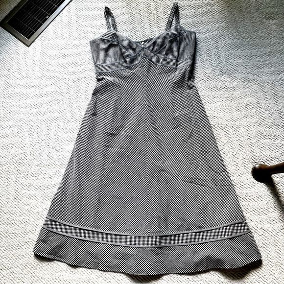Talbots Dresses & Skirts - Talbots Black and White Checked Dress 2-Layer Size 8 EUC Adjustable Straps